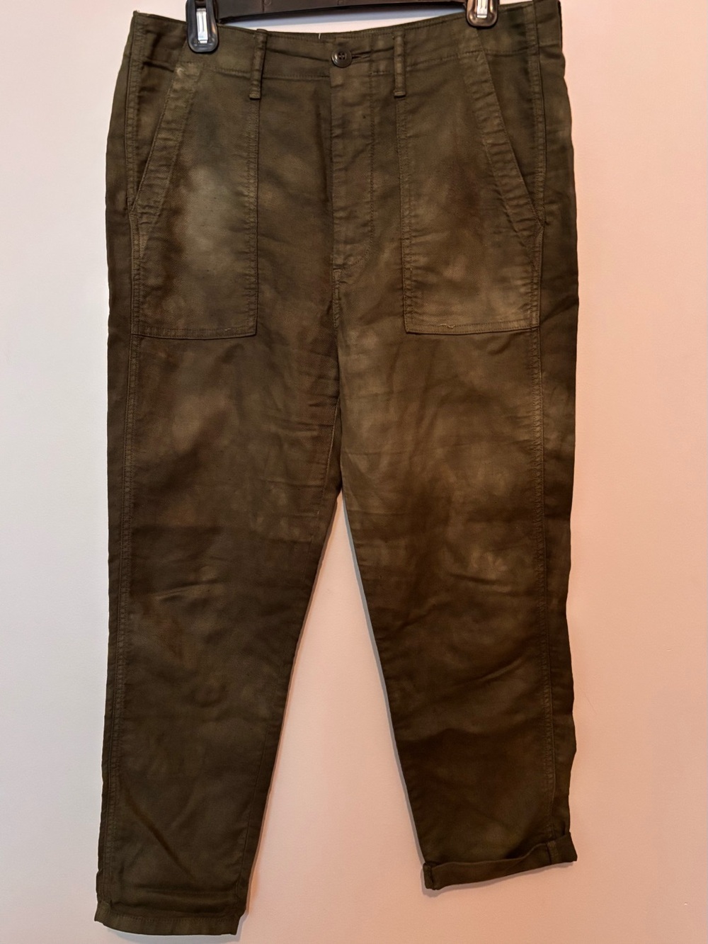 THE GREAT Women’s Ranger Pant Washed Green Straight Leg.
